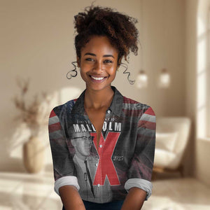 100 Years of Malcolm X Women Casual Shirt His Legacy for Black