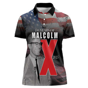 100 Years of Malcolm X Women Polo Shirt His Legacy for Black