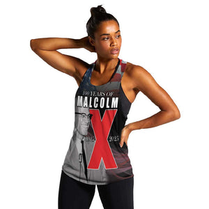 100 Years of Malcolm X Women Racerback Tank His Legacy for Black