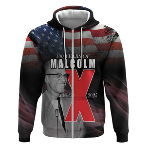 100 Years of Malcolm X Zip Hoodie His Legacy for Black