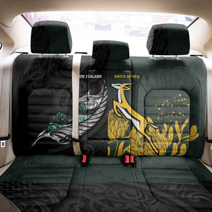 New Zealand vs South Africa Rugby Back Car Seat Cover Maori - African Pattern