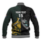 New Zealand vs South Africa Rugby Custom Baseball Jacket Maori - African Pattern