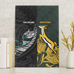 New Zealand vs South Africa Rugby Canvas Wall Art Maori - African Pattern