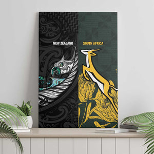 New Zealand vs South Africa Rugby Canvas Wall Art Maori - African Pattern