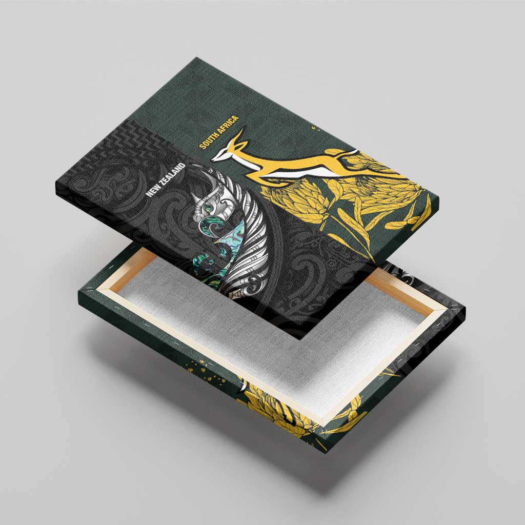 New Zealand vs South Africa Rugby Canvas Wall Art Maori - African Pattern
