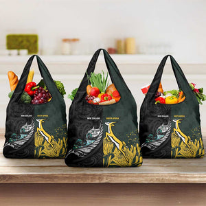 New Zealand vs South Africa Rugby Grocery Bag Maori - African Pattern