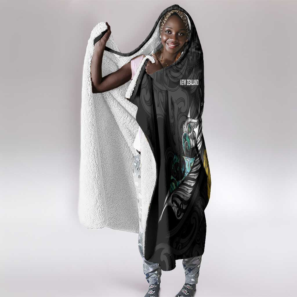 New Zealand vs South Africa Rugby Hooded Blanket Maori - African Pattern