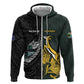 New Zealand vs South Africa Rugby Custom Hoodie Maori - African Pattern