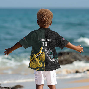 New Zealand vs South Africa Rugby Custom Kid Hawaiian Shirt Maori - African Pattern