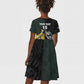 New Zealand vs South Africa Rugby Custom Kid Short Sleeve Dress Maori - African Pattern