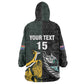 New Zealand vs South Africa Rugby Custom Kid Wearable Blanket Hoodie Maori - African Pattern