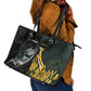New Zealand vs South Africa Rugby Leather Tote Bag Maori - African Pattern