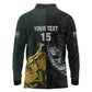 New Zealand vs South Africa Rugby Custom Long Sleeve Polo Shirt Maori - African Pattern