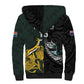 New Zealand vs South Africa Rugby Custom Sherpa Hoodie Maori - African Pattern