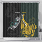 New Zealand vs South Africa Rugby Shower Curtain Maori - African Pattern