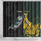 New Zealand vs South Africa Rugby Shower Curtain Maori - African Pattern