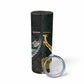 New Zealand vs South Africa Rugby Custom Skinny Tumbler Maori - African Pattern