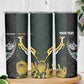 New Zealand vs South Africa Rugby Custom Skinny Tumbler Maori - African Pattern
