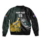 New Zealand vs South Africa Rugby Custom Sleeve Zip Bomber Jacket Maori - African Pattern
