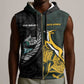 New Zealand vs South Africa Rugby Custom Sleeveless Zip Hoodie Maori - African Pattern - African Pride