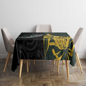 New Zealand vs South Africa Rugby Tablecloth Maori - African Pattern