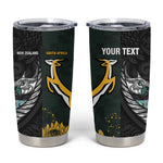 New Zealand vs South Africa Rugby Custom Tumbler Cup Maori - African Pattern