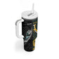 New Zealand vs South Africa Rugby Custom Tumbler With Handle Maori - African Pattern