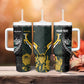 New Zealand vs South Africa Rugby Custom Tumbler With Handle Maori - African Pattern