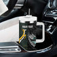 New Zealand vs South Africa Rugby Custom Tumbler With Handle Maori - African Pattern
