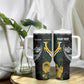 New Zealand vs South Africa Rugby Custom Tumbler With Handle Maori - African Pattern