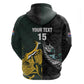 New Zealand vs South Africa Rugby Custom Zip Hoodie Maori - African Pattern
