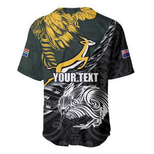 New Zealand vs South Africa Rugby Personalised Baseball Jersey Maori Kiwi With Springboks