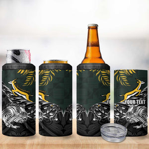 New Zealand vs South Africa Rugby Personalised 4 in 1 Can Cooler Tumbler Maori Kiwi With Springboks
