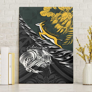 New Zealand vs South Africa Rugby Canvas Wall Art Maori Kiwi With Springboks