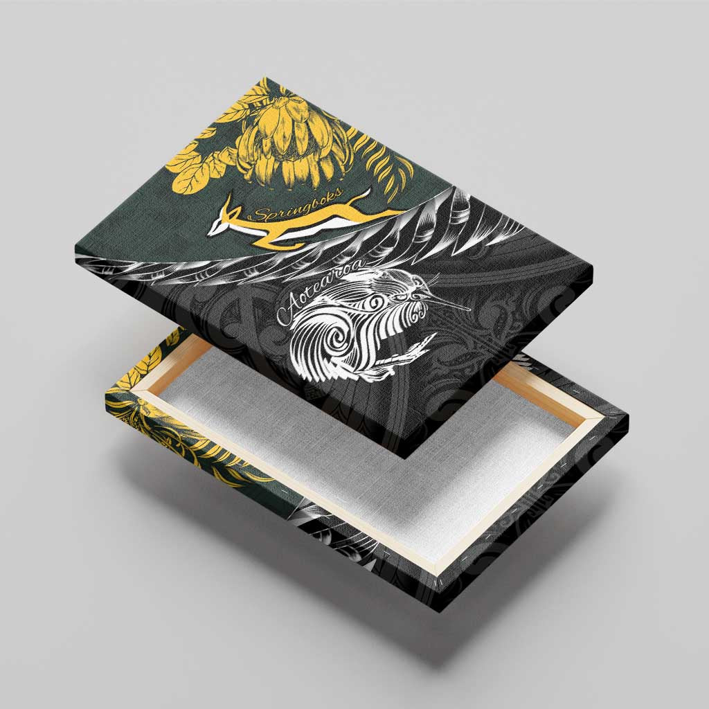 New Zealand vs South Africa Rugby Canvas Wall Art Maori Kiwi With Springboks