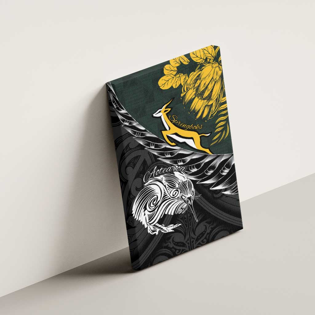 New Zealand vs South Africa Rugby Canvas Wall Art Maori Kiwi With Springboks
