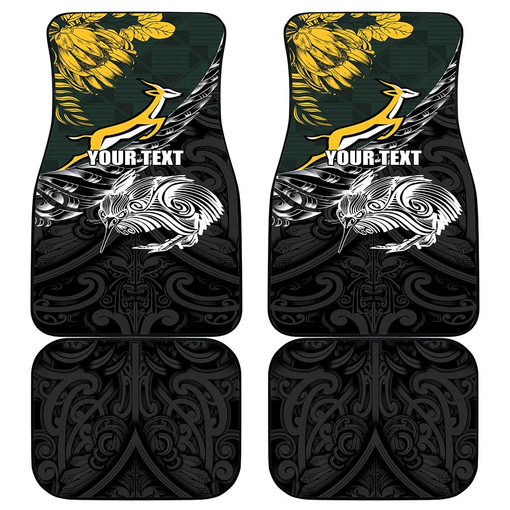 New Zealand vs South Africa Rugby Car Mats Maori Kiwi With Springboks