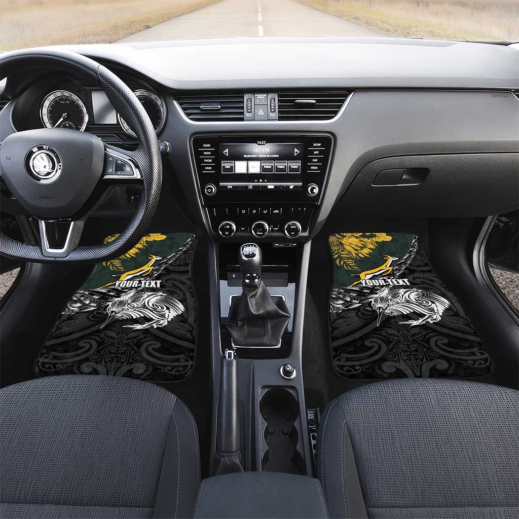 New Zealand vs South Africa Rugby Car Mats Maori Kiwi With Springboks