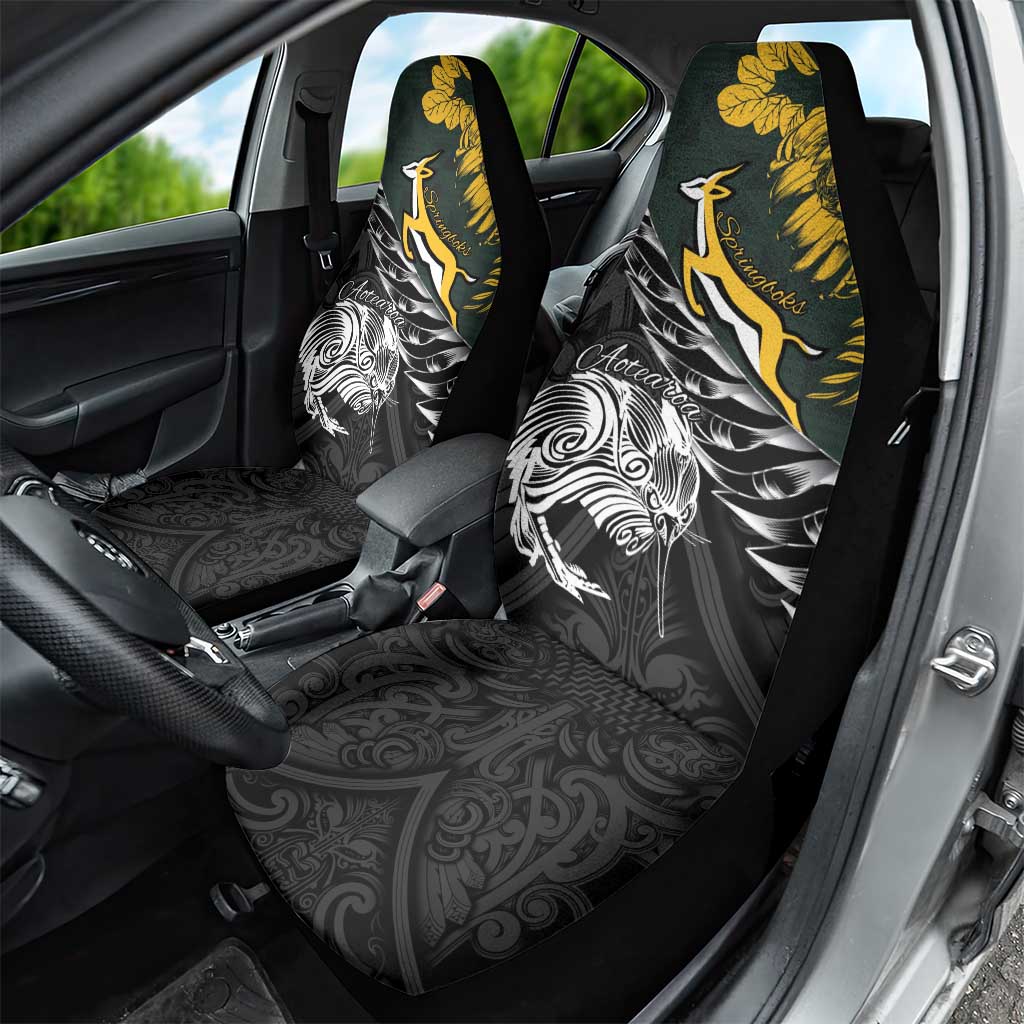New Zealand vs South Africa Rugby Car Seat Cover Maori Kiwi With Springboks