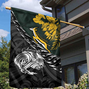 New Zealand vs South Africa Rugby Garden Flag Maori Kiwi With Springboks
