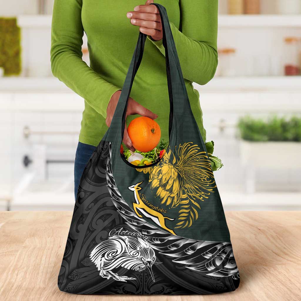 New Zealand vs South Africa Rugby Grocery Bag Maori Kiwi With Springboks