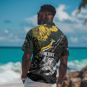 New Zealand vs South Africa Rugby Personalised Hawaiian Shirt Maori Kiwi With Springboks
