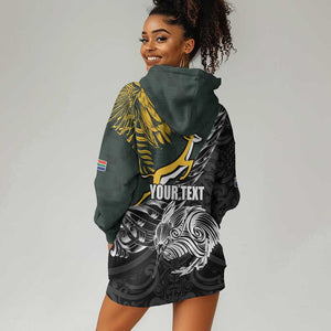 New Zealand vs South Africa Rugby Personalised Hoodie Dress Maori Kiwi With Springboks