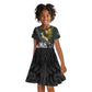 New Zealand vs South Africa Rugby Personalised Kid Short Sleeve Dress Maori Kiwi With Springboks