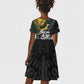New Zealand vs South Africa Rugby Personalised Kid Short Sleeve Dress Maori Kiwi With Springboks