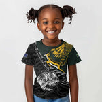New Zealand vs South Africa Rugby Personalised Kid T shirt Maori Kiwi With Springboks
