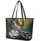 New Zealand vs South Africa Rugby Leather Tote Bag Maori Kiwi With Springboks