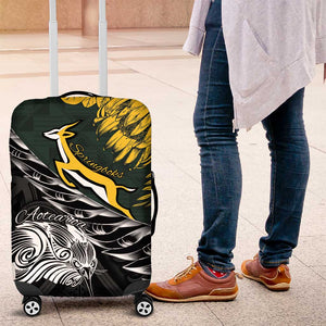 New Zealand vs South Africa Rugby Luggage Cover Maori Kiwi With Springboks