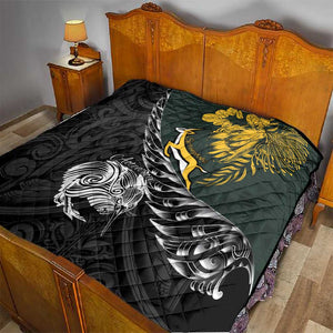 New Zealand vs South Africa Rugby Quilt Maori Kiwi With Springboks