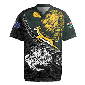 New Zealand vs South Africa Rugby Personalised Rugby Jersey Maori Kiwi With Springboks